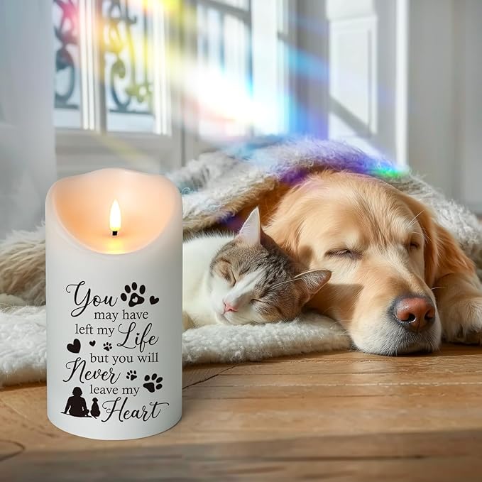 Pet Memorial Gifts for Dogs Cats Loss of Dog Sympathy Gift, Sympathy Candle for Doggie, Condolence Present for Pet Lovers, Friends to Remember Doggie, Marking Bereavement And Grief(4" x 7")