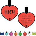 Silicone Silent Dog Tag Personalized with 5 Lines of Custom Deep Engraved Durable Soundless Pet ID Name Tag Heart Red