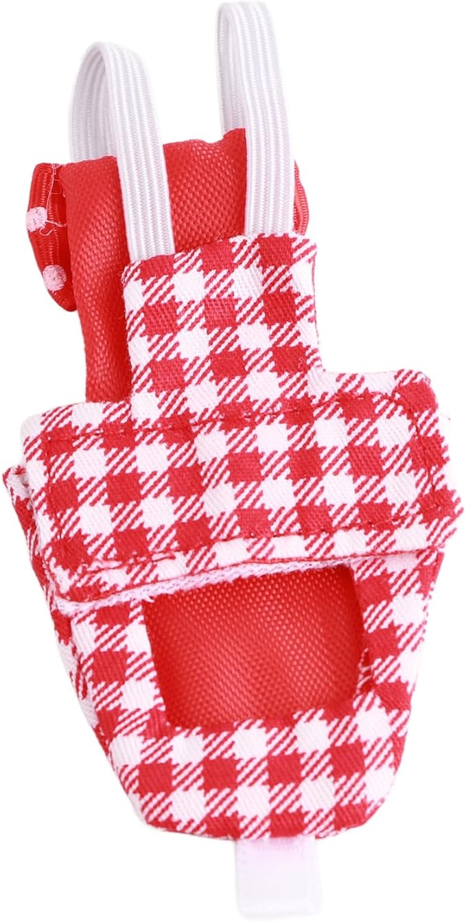 Zerodis Bird Diapers Nan Large Red Plaid, Cotton Material, Adjustable Strap, Soft and Comfortable Design for Parrots and Budgies (25.5cm Red Plaid)