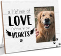 Pet Memorial Gifts for Loss of Pet, Forever In Our Heart, Dog Cat Memorial Wooden Picture Frame Sympathy Gifts, Fits 4x6 Photo Frame