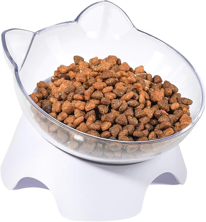 MILIFUN Anti Spill Tilted Cat Food Bowls, Whisker Fatigue Elevated Bowls Set for Cat and Puppy, Pet Bowl Holds About 1 Cup of Pet Food