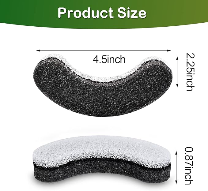 Cat Water Fountain Filters,Arc-Shaped Sponge Activated Carbon Cat Fountain Filter Replacement Filters Compatible WF050 & WF100 Automatic Pet Water Fountain(8 Pack)