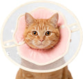 Soft Adjustable Cat Recovery Collar, Lightweight Waterproof Elizabethan Cone for Cats – Comfortable Protective Collar to Prevent Licking After Surgery, Grooming & Skin Care (Pink, L)