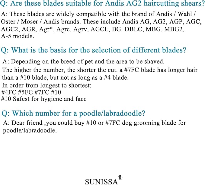 7FC Clipper Blades Pet Grooming Clipper Replacement Blades Compatible with Andis, Oster A5, Wahl KM-10 Series Clippers, Made of Carbon Steel Blade & Stainless Steel Blade