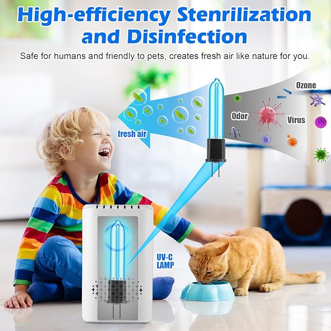 Qualirey 4 Pack UV C Light Bulb Compatible with Clarifion ODRx Cat Odor Deodorizer & Eliminator, Replacement Light Bulb for Home Pets Air Purifiers, Odor Eliminator Reduce Pet Odors, Smoke, Dust