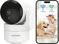 2K Pan-Tilt Indoor Security Camera, 360° Pet/Dog Monitoring, Motion Tracking, Night Vision, 2-Way Audio, Motion Alerts, Compatible with Alexa & Google Assistant (2.4GHz & 5GHz)