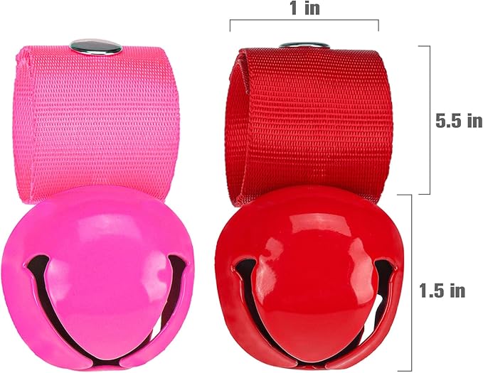 EXPAWLORER Pet Bells for Dog Cat Collar Charm - 2 Pack Cat Collar Accessories Bells Loud, Pet Jingle Ornament Training Pendant Neck Decoration, Tracker for Saving Birds, Pink & Red