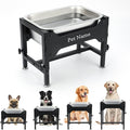1.25 Gallons Elevated Large Dog Water Bowl, 4 Height Adjustable Stainless Steel Raised Dog Bowls with Stand, Indoor Outdoor Pet Water Bowl Relief Joint Pressure Pet Dishes for Dogs Easy Clean