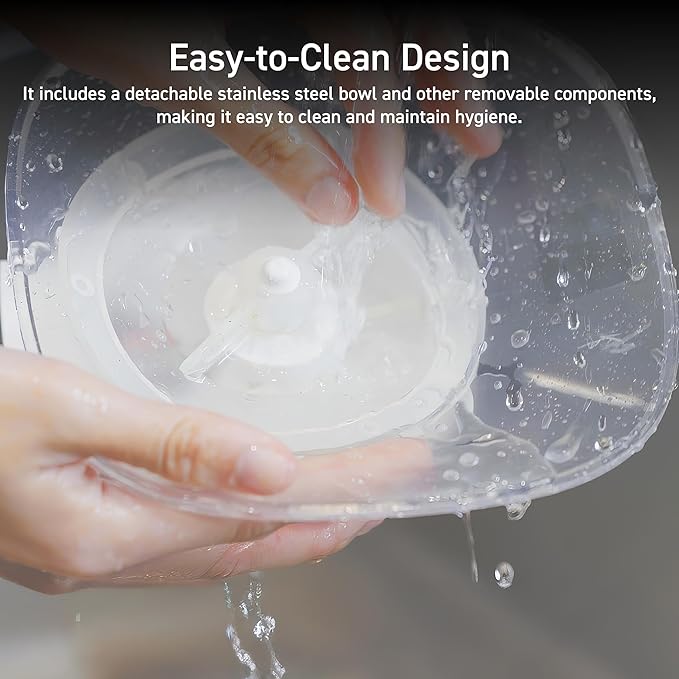 ELECOM Silent Pet Water Fountain for Cats and Dogs, 9dB Ultra Quiet Operation, 2L Capacity, Easy to Disassemble & Clean, 3-Layer Filtration, Wireless Pump, LED Light Modes (White)