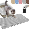 HCY&WLD Cat Litter Mat, Honeycomb Double Layer Cat Litter Trapping Mat, Waterproof Urine Proof Non-Slip, Scatter Control, Less Waste, Easier to Clean (Light Gray, 24" X 18")