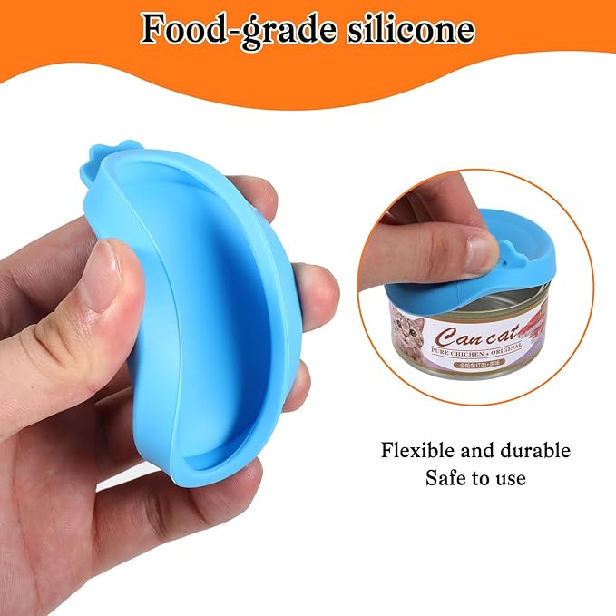 EupHHonycs 6 Pcs Cat Food Can Lids Silicone Small Pet Can Covers Dishwasher Safe for 3 oz Cat Wet Food Cans or Canned Good