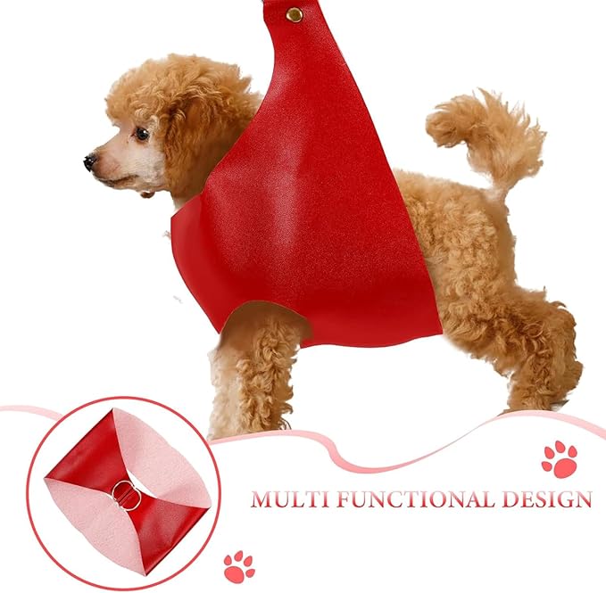 Chicken Carrier PU Chicken Holder Bag Purse Waterproof Poultry Sling with Handle Pet Weighing Bag Pouch Rooster Catching Hand for Ducks Rabbits Travel Transport Accessories Farm Supplies (Red)