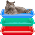 Tessco for you 3 Pcs Kitten Litter Box Shallow Low Entry Open Cat Litter Box Waterproof Plastic Small Rabbit Pan Tray Travel Toilet for Senior Cat Kitten Training(Fresh Color,15.1 x 12 x 1.4 Inch)