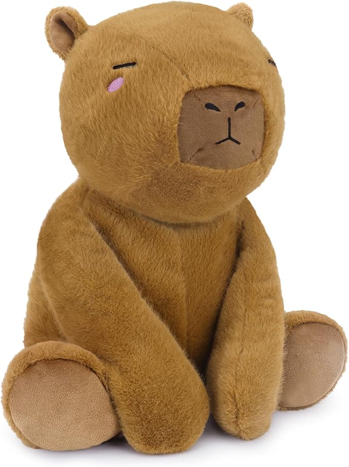 BRICHOEE Weighted Stuffed Animals, 5lbs Capybara Plush Sensory Weighted Capybara Stuffed Animals, Cute Plush Toy Caliming Plushie Pillow Birthday Gifts for Adults Baby Kids Boys Girls