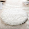 Round Plush Pet Mat Thin Style Pad Mat for Cats, Small Dogs, Rabbits, Guinea Pigs, Washable Soft Sofa mat, for Crate Cat Tree Tower Window Perch (White, Medium (19.7inch) - 1pcs)