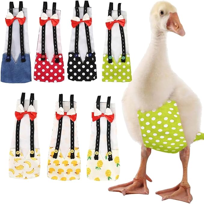 QBLEEV Pet Cole Duck Diapers for Baby Ducks, Chicken Diapers for Real Hens, Fashionable Duckling Nappy Poultry Cloth for Indoor Chick Goose Hen