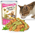 Catnip Cat Treats, Chicken & Salmon Flavor Crunchy Cat Biscuits, Fish-Shaped Training Snacks for Adult Cats, 30 oz
