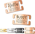 Anavia Slide On Silent Pet ID Tags, Personalized Engraved Multi-Color Plated Stainless Steel Cat Dog Name Tags, Glossy Customized Chew-Proof Quiet Dog Collar Tags (Medium, Rose Gold)