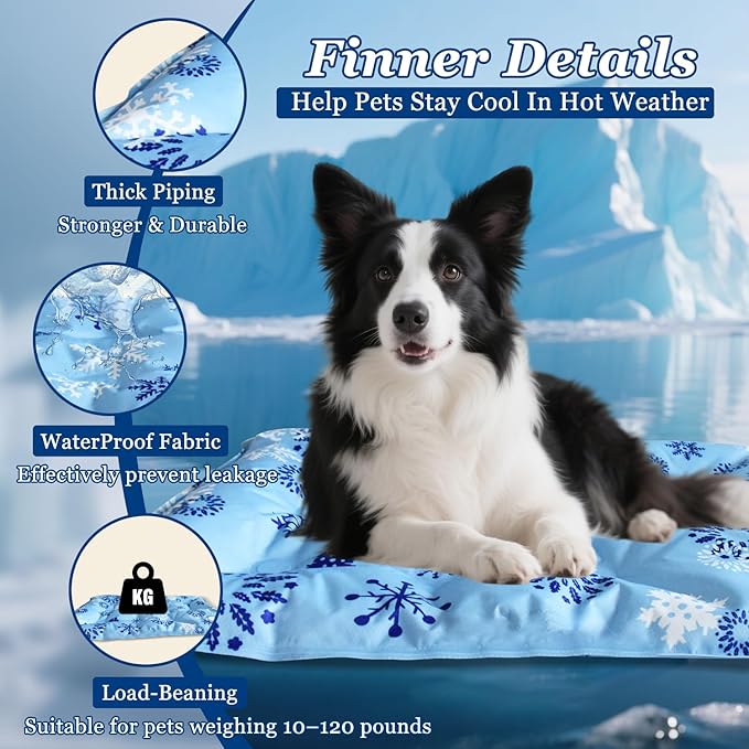 Cooling Mat for Dogs - 2025 Upgrade 23.6x17.7 Inch Pet Cool Mats for Dogs/Cats, Washable Non-Slip Cooling Pet Mat for Summer