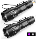 UV Flashlight, Portable Blacklight Flashlight, LED Torch with White and Ultraviolet Light Combo, Black Light Pet Urine Detector for Dog Cat Pee, ID Check, AC Leak, Bed Bug, Rocks, Resin