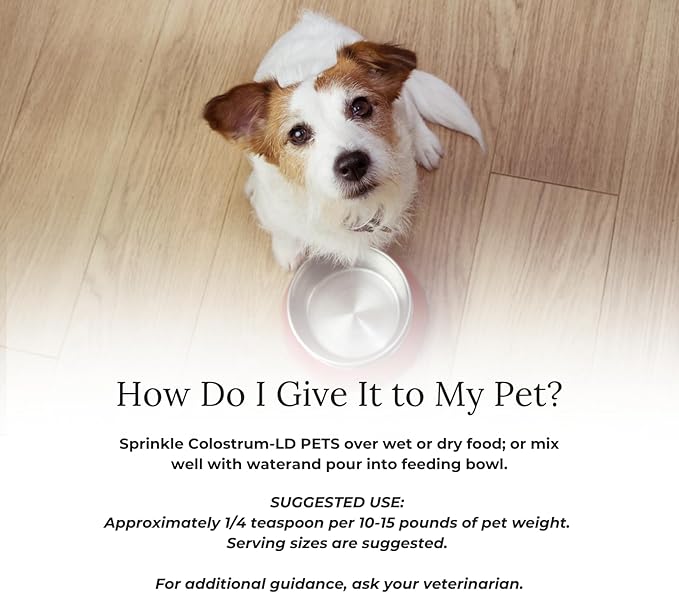Veterinarian Approved Super Pet Nutrition - for Dogs and Cats - Liposomal Bovine Colostrum, Rich in Immunoglobulins (25%+), Support for Immune and Digestive Systems, Allergies (1.76 Ounces)