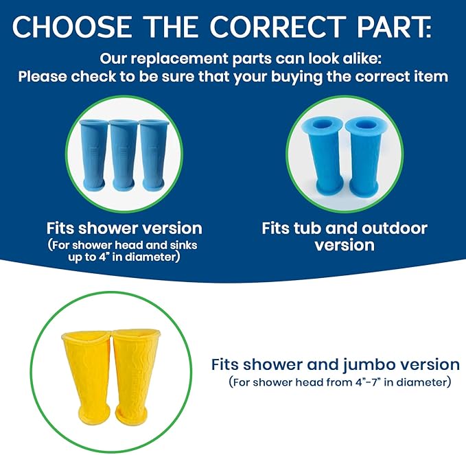 Rinseroo Replacement Shower Hose Connectors (3 pack) for Rinseroo- Slip-on Handheld Water Hose Attachment/Faucet Adapter for Shower & Sink, Detachable Shower Sprayer (NOT FOR TUB VERSION)