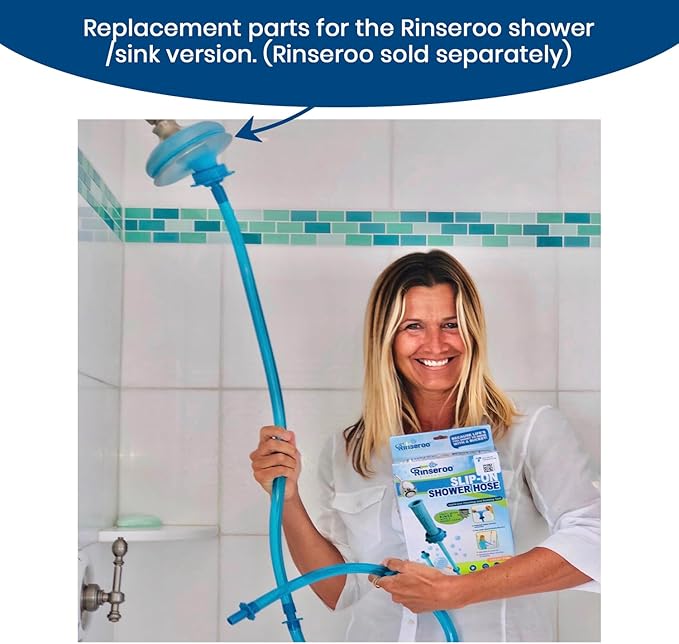 Rinseroo Replacement Shower Hose Connectors (3 pack) for Rinseroo- Slip-on Handheld Water Hose Attachment/Faucet Adapter for Shower & Sink, Detachable Shower Sprayer (NOT FOR TUB VERSION)