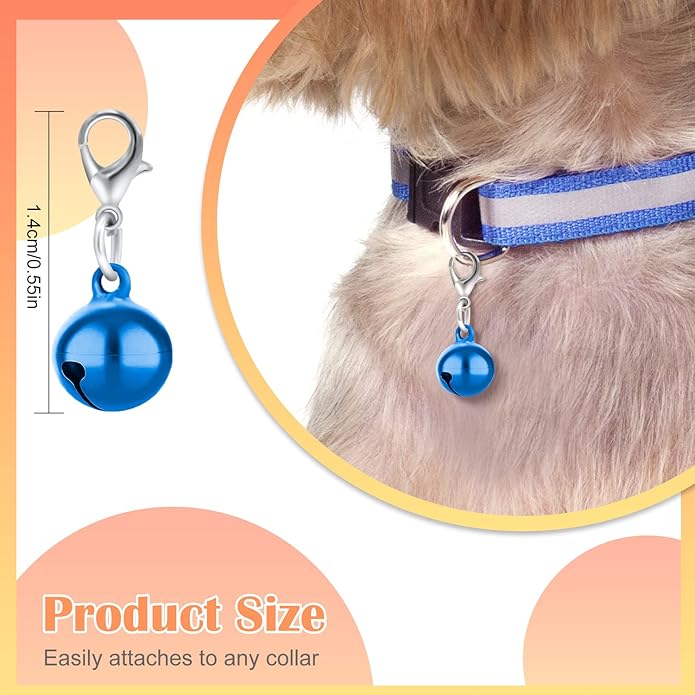 10PCS Dog Cat Bell for Collar with Loud Crisp Sound - Small Pet Collar Bells Made of Sturdy Metal - Pet Bell Gifts Dog Cat Collar Charms in Random Color - Jingle Bell for Christmas Decoration