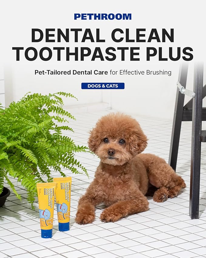 PETHROOM Pet Dental Clean Toothpaste for Dogs & Cats – Fresh Breath & Plaque Control, Gentle Formula – Apple Flavor, Net Wt 2.1 oz