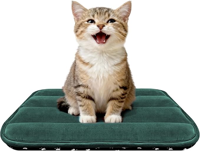 Dog Crate Pad, Ultra Soft & Anti-Slip Kennel Mat, Secure Fit for Metal Crates & Dog Cages, Washable Cozy Bed for Small Medium Large Dogs (Green, XS(18"*12"*1.5"))