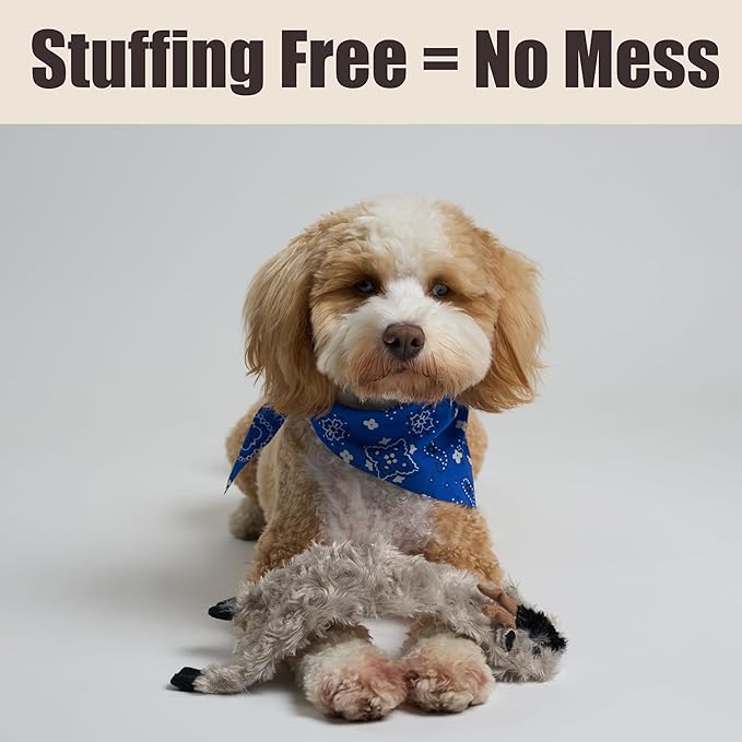 SPOT Skinneeez Crinklers Goat - Stuffing-Free Dog Toy with Crinkle & Squeaker Sounds, Durable for Moderate Chewers, Tug Toy for Small Dogs & Puppies, 14in