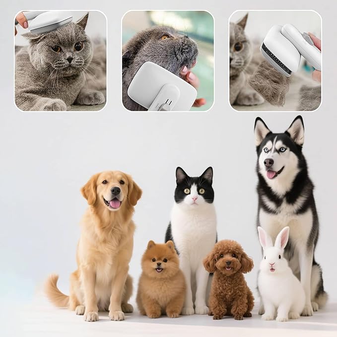 Self Cleaning Shedding Brush Grooming Tool for Long and Short Haired Dogs Cats Deshedding Hair Removal (Black)