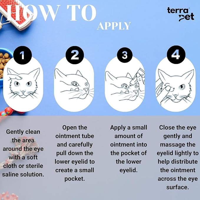 Pet Eye Cream Health for Dogs, Cats, Cattle, Sheep, Horse, Bird 1/8 oz / 5 gr, 1 Tube Gentle Daily Eye Care, Easy Topical Application
