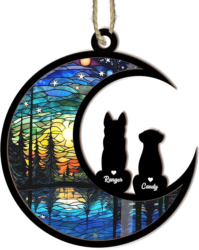 Dog Memorial Ornament Pet Loss Suncatcher, Gifts for Dog Lovers,