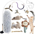 7-in-1 Interactive Cat Toys for Indoor Cats with Adhesive Suction Cup, Hanging Cat Toys, Silvervine Stick and Chew Rope Cat Teething Toys Catnip Toys for Bored Cat & Kitten