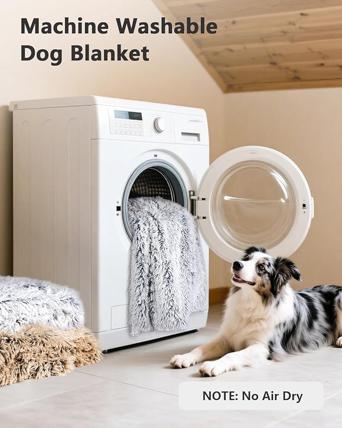 PJYuCien Dog Blanket for Medium Large Dogs, Large Pet Blankets with Reversible Fleece, 60"x50" Washable Calming Pet Throw for Couch/Bed, Grey, Indoor