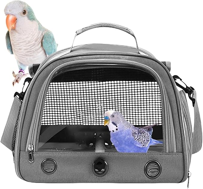 Bird Carrier Bag - Portable Parrot Travel Bag, Bird Travel Carrier, Zippered Multipurpose | Portable Sparrow Case with Shoulder Strap, Parrot Transport Cage for Walking, Sunbathing