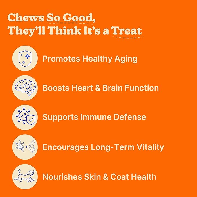 Dog Multivitamin Chews – 11-in-1 Daily Multivitamin for Dogs, Chicken Flavor with Flaxseed, Supports Immune System, Hip & Joint, Skin & Coat, Heart Health, Energy & Vitality, 60 Count