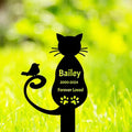 Personalized Pet Cat Memorial Grave Garden Stake for Cemetery, Custom Bird Cat Memorial Grave Marker Outdoor for Loss of Cats, Pet Remembrance Gifts Cat Plaque Stake Grief Funeral