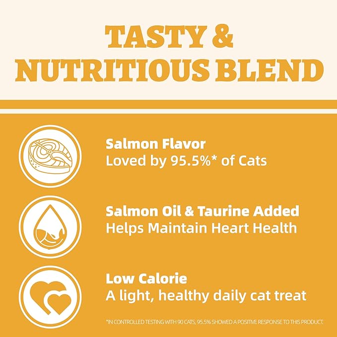 Wellix 13.05oz Salmon Oil for Cat Treats - Omega-3 for Skin and Coats Supports - Taurine, Vitamins Treats for Indoor Cats - Healthy Crunchy Kitten Snacks for Training,Food Toppers