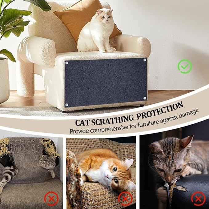 OLYCRAFT Black Cat Scratch Couch Furniture Protector 15.7x39.4 Inch Cat Scratch Pad Deterrent Couch Protector from Cats Claws DIY Climbing Cats Scratcher Couchs Protectors for Sofa Post Towers Replace