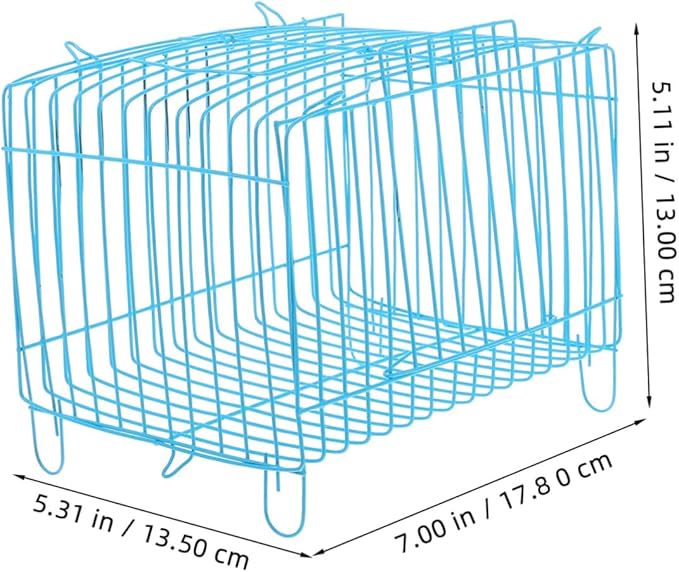 ORFOFE Portable Metal Bird Carrier Cage for Parakeets and Small Parrots Spacious Travel Crate with Lightweight Design Breathable and Stylish Blue Handheld Cage for Outdoor Use