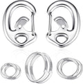 Patented Flipclip Stainless Steel Contour Carabiner Pet Collar Tag Clip w/Split Ring Set – Ultra-Secure, Quick Switching for Dogs & Cats- Maximum Pet Safety & Utmost Comfort- 2 Sets