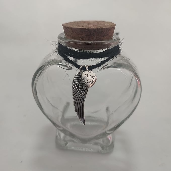 Fight Club Memorial Bottle for pet Hair，Pet Fur Memorial Fur Keepsake，Dog cat Keepsake Fur, pet Memorial urn (cat)
