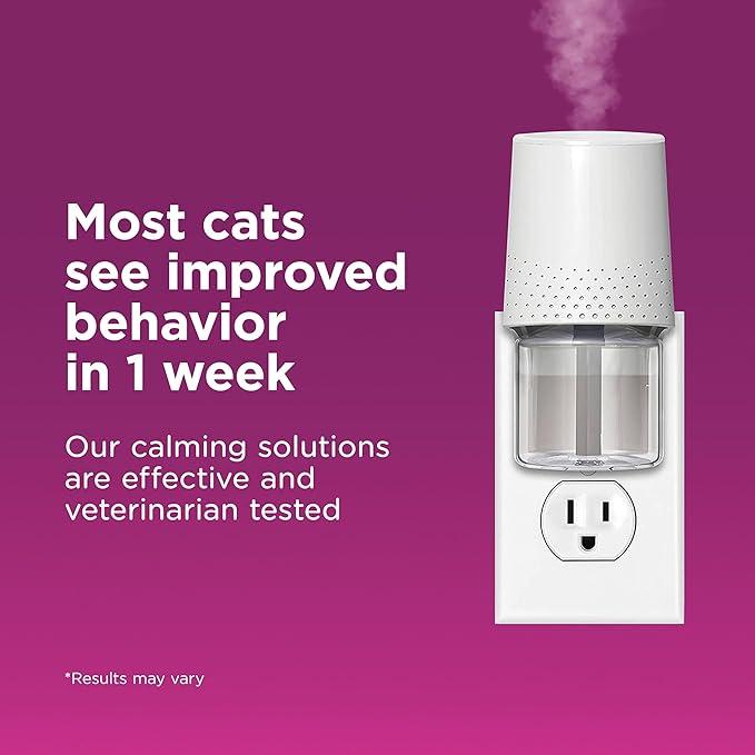 Comfort Zone 60 Day Starter Kit: 1 Cat Calming Diffuser & 2 Refills; Cat Pheromones Help Anxiety; Reduce Stress, Urine Marking, Scratching (Pack of 2)
