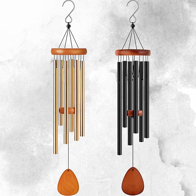 Personalized Dog Memorial Gifts for Loss of Dog - Custom Sympathy Wind Chime with Photo & Name, 26"/32"/37" Outdoor Bereavement Keepsake for Garden or Patio(Black)