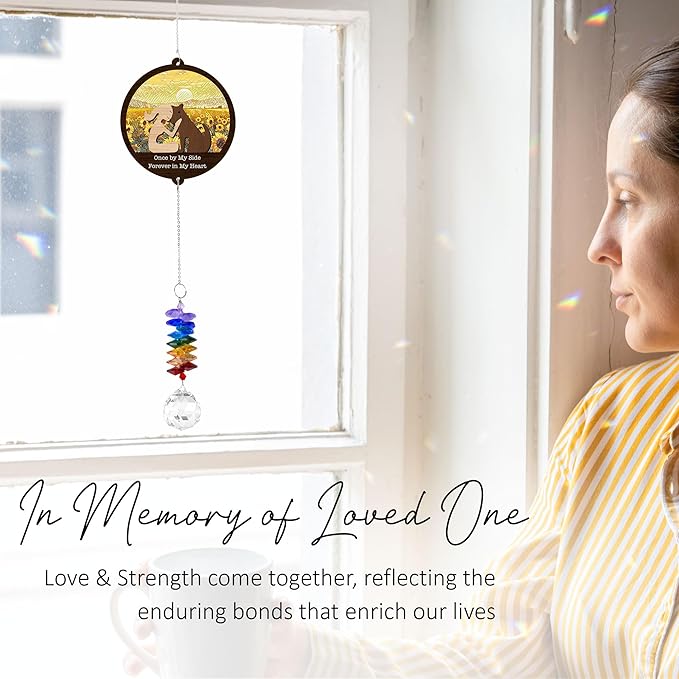 2 Layered Ornament Suncatcher - Pet Memorial Suncatcher - Crystal Unique Hanging Ornament - Sympathy Thoughtful Keepsake - Mother's Day Christmas Birthday Gift for Dogs Lover Dog Mom