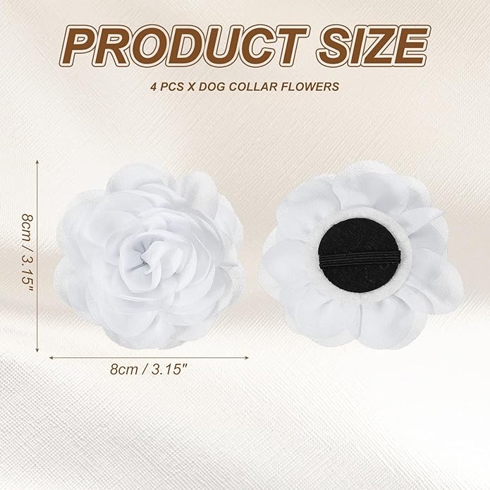 Dog Collar Flowers, Pet Flower Charms Soft Chiffon Cat Collar Bow Tie Floral Grooming Supplies, Intended for Dog