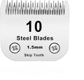 10 Skip Tooth Blades,Detachable Pet Dog Grooming Steel Blade，Compatible with andis/Oster A5/Wahl KM10 Series Clippers,Cut Length 1/8-Inch (3.2mm)