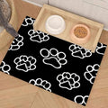Cat Food Mat 20 * 16 inch, Absorbent Dog Mat for Food and Water Bowl, Quick Dry, Non Slip Pet Water Dispenser Mat, Easy to Clean Pet Placemats (Dog's paw)